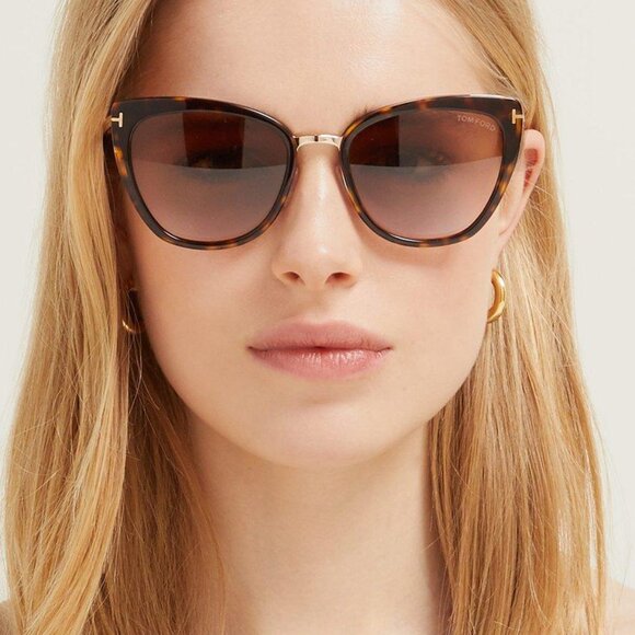 Tom Ford Simona FT0717 52F Cat Eye Sunglasses - Havana/Gold/Brown main image 5